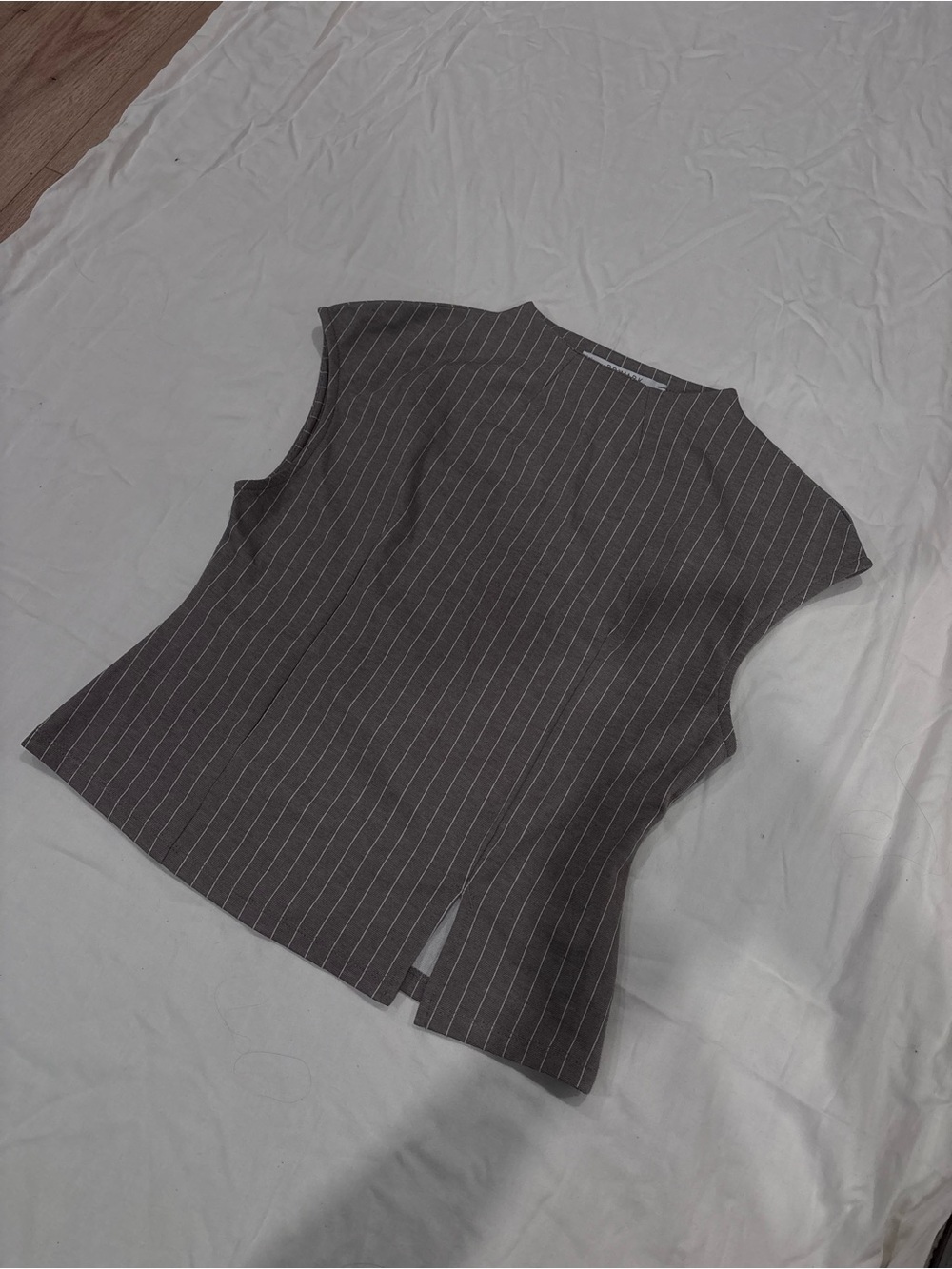 Primark Pinstripe Flattering Sleeveless Tunic Top
